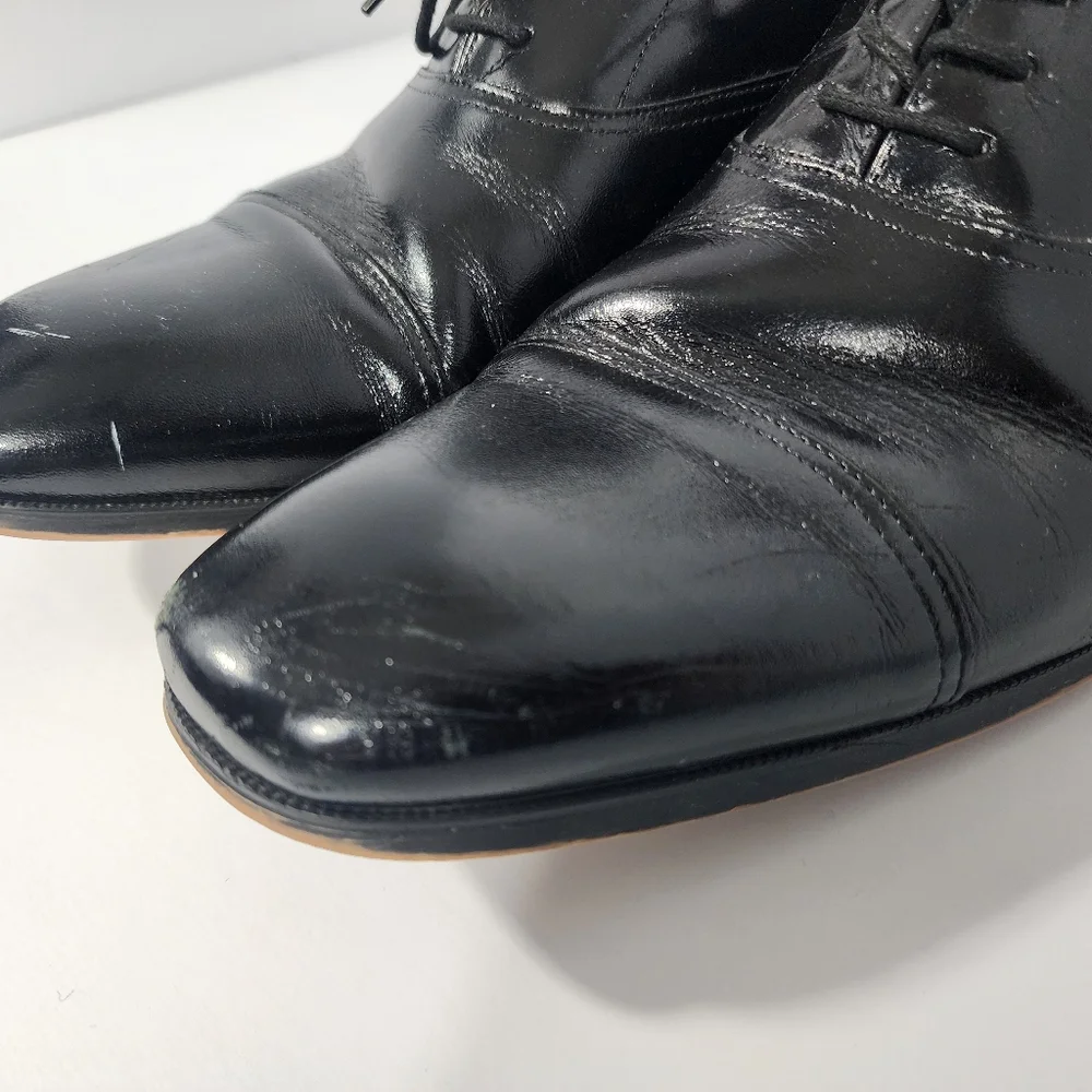 Florsheim Mens 11 Corbetta CapToe Oxford Black Leather classic formal work event - Picture 6 of 13